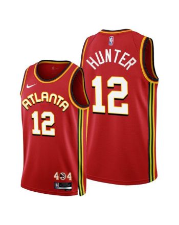 De'Andre Hunter 12 Atlanta Hawks 2022-23 Icon Edition Red Jersey - Men Jersey