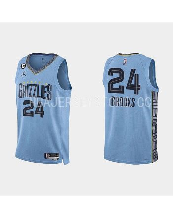 Memphis Grizzlies 24 Dillon Brooks 2022-23 Statement Edition Light Blue Men Jersey