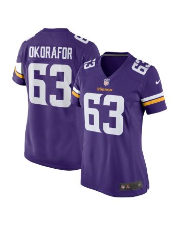 Chim Okorafor 63 Minnesota Vikings Women Team Game Jersey - Purple