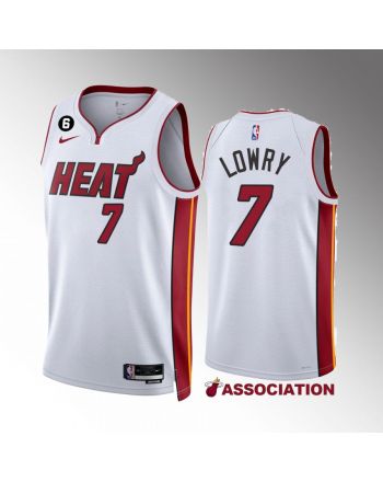 Kyle Lowry 7 Miami Heat White 2022-23 Association Edition Jersey NO.6 Patch