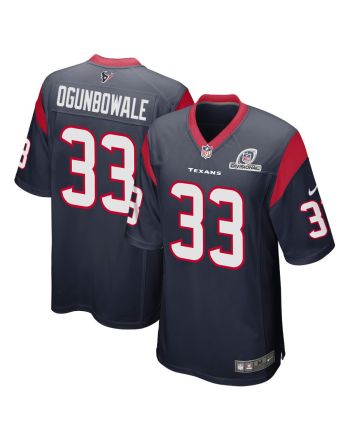 Dare Ogunbowale 33 Houston Texans 2024 Divisional Patch Game Men Jersey - Navy