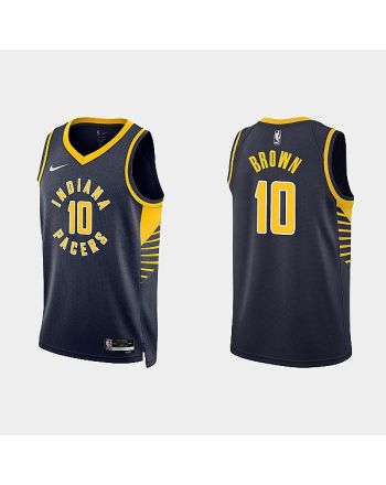 Indiana Pacers 10 Kendall Brown 2022-23 Icon Edition Black Men Jersey