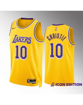 Max Christie 10 2022-23 Los Angeles Lakers Gold Icon Edition Jersey Swingman