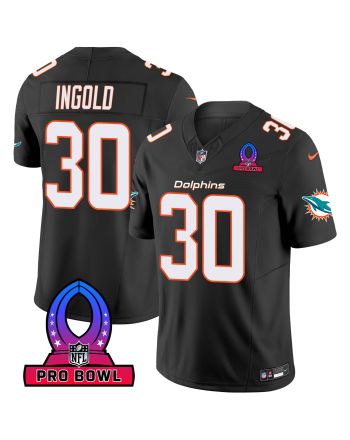 Alec Ingold 30 Miami Dolphins 2024 Pro Bowl Patch Game Men Jersey - Black