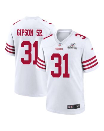 Tashaun Gipson Sr. 31 San Francisco 49ers 2024 Divisional Patch Game Men Jersey - White