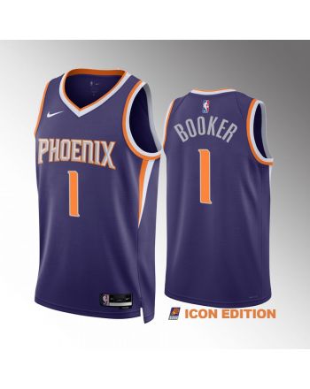 Devin Booker 1 2022-23 Phoenix Suns Purple Icon Edition Men Jersey Swingman