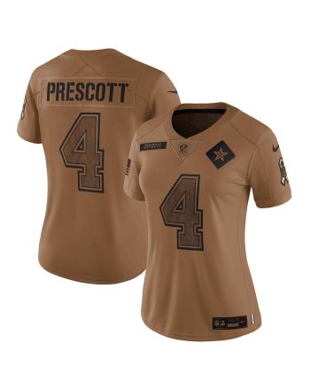 Dak Prescott 4 Dallas Cowboys 2023 Salute To Service Limited Women Jersey - Brown