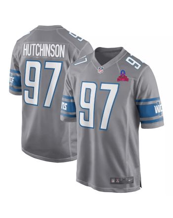 Aidan Hutchinson 97 Detroit Lions 2024 Pro Bowl Patch Game Men Jersey - Gray