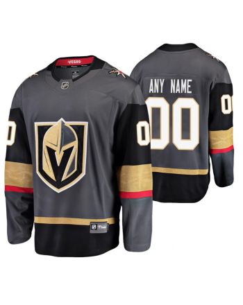 Men Vegas Golden Knights Custom 00 Gray Home Breakaway Player Jersey Jersey