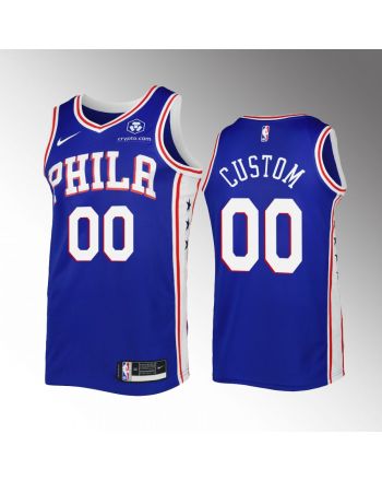 Custom 00 2022-23 Philadelphia 76ers Royal Icon Edition Jersey Swingman