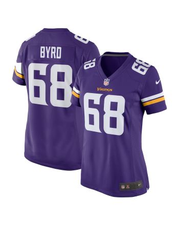 Henry Byrd 68 Minnesota Vikings Women Team Game Jersey - Purple