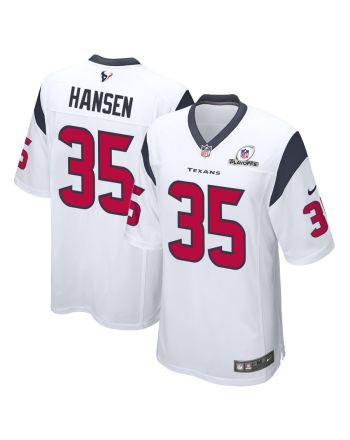 Jake Hansen 35 Houston Texans 2023 Playoffs Patch Game Men Jersey - White