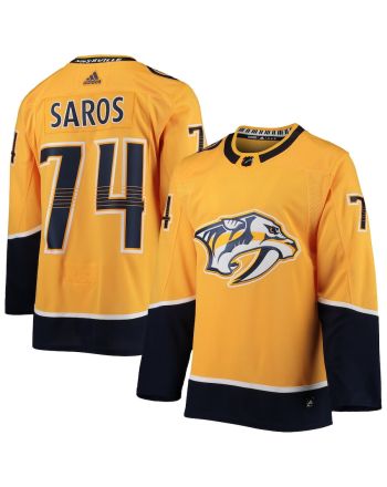 Juuse Saros 74 Nashville Predators Home Men Jersey - Gold