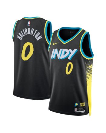 Tyrese Haliburton 0 Indiana Pacers 2023/24 City Edition Swingman Jersey - Black