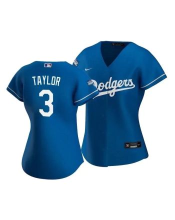 Dodgers Chris Taylor 3 2020 World Series Champions Royal Alternate Women's Jersey