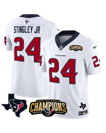 Derek Stingley Jr. 24 Houston Texans 2023 AFC South Champions Patch Game Men Jersey - White