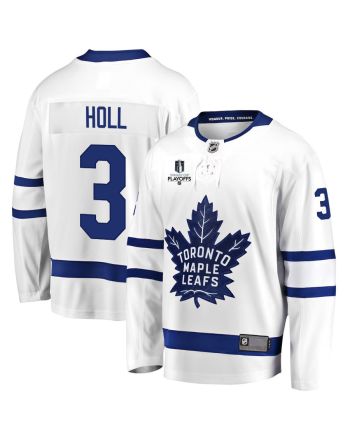 Justin Holl 3 Toronto Maple Leafs Stanley Cup 2023 Playoffs Patch Away Breakaway Men Jersey - White