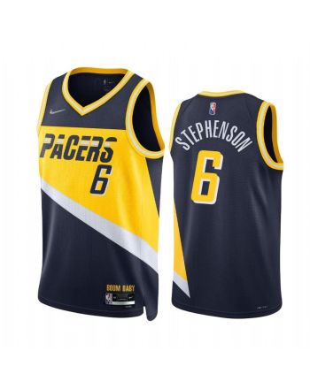 Lance Stephenson 2022-23 Indiana Pacers Navy 6 City Edition Jersey 75th Diamond - Men Jersey