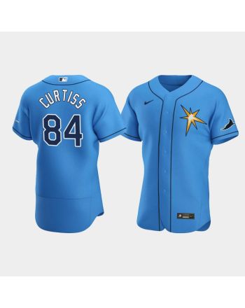 Men's Tampa Bay Rays John Curtiss 84 Light Blue Team Logo Alternate Jersey Jersey