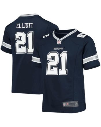 Ezekiel Elliott 21 Dallas Cowboys Girls Youth Team Game Jersey - Navy