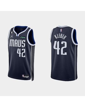 Dallas Mavericks 42 Maxi Kleber 2022-23 Statement Edition Navy Men Jersey