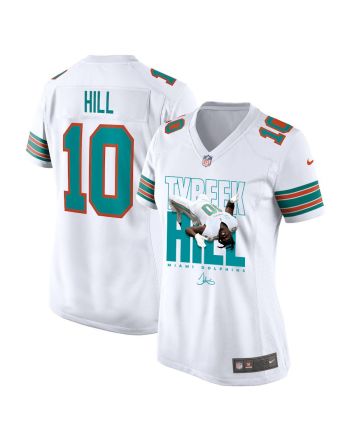 Tyreek Hill 10 Signed Miami Dolphins Cheetah Alternate Game Women Jersey - White V2