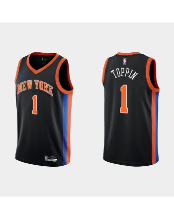 2022-23 New York Knicks Obi Toppin 1 City Edition Black Swingman Men Jersey