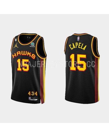 Atlanta Hawks Clint Capela 15 Black 2022-23 Statement Edition Men Jersey