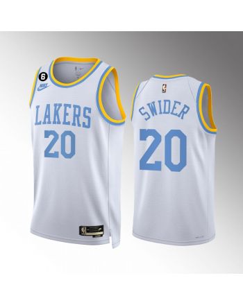 Los Angeles Lakers Cole Swider 20 2022-23 Classic Edition White Men Jersey Swingman