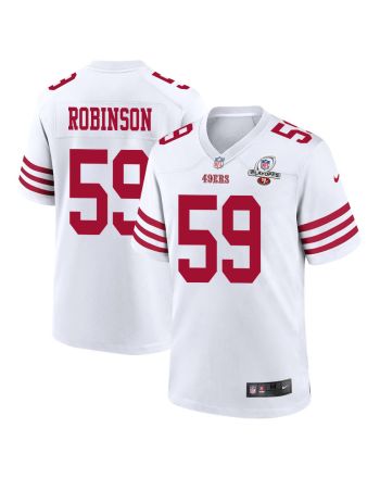 Curtis Robinson 59 San Francisco 49ers 2023 Playoffs Patch Game Men Jersey - White