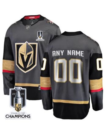 Vegas Golden Knights 2023 Stanley Cup Champions Patch Custom 00 Alternate Breakaway Jersey - Black