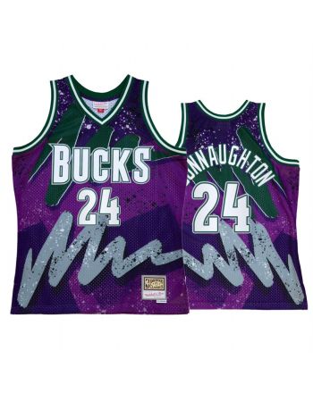 Pat Connaughton 24 Milwaukee Bucks Hyper Hoop Purple Throwback 90s Jersey