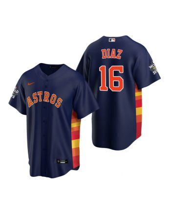 Men's Houston Astros Aledmys Diaz 16 Navy 2022-23 World Series Jersey