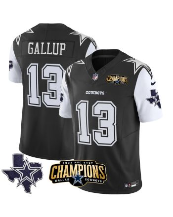 Michael Gallup 13 Dallas Cowboys 2023 NFC East Champions Patch Game Men Jersey - Black