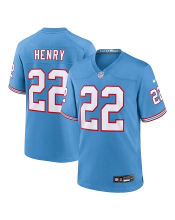 Derrick Henry 22 Tennessee Titans Oilers Throwback Alternate Game Men Jersey - Light Blue