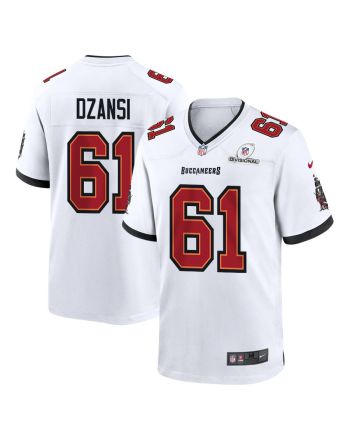 Silas Dzansi 61 Tampa Bay Buccaneers 2024 Divisional Patch Game Men Jersey - White