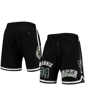 Giannis Antetokounmpo 34 Milwaukee Bucks Black Team Player Shorts - Men