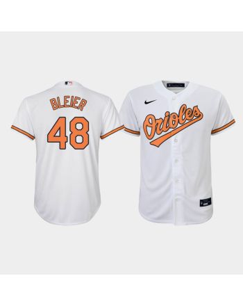 Youth Baltimore Orioles Richard Bleier 48 White Home Jersey Jersey