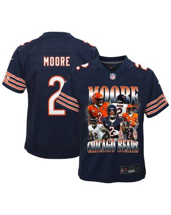 D.J. Moore 2 Signed Chicago Bears Moore Than A Feeling Game YOUTH Jersey - Navy