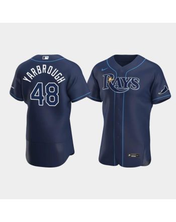 Men's Tampa Bay Rays 48 Ryan Yarbrough Navy Alternate Jersey Jersey