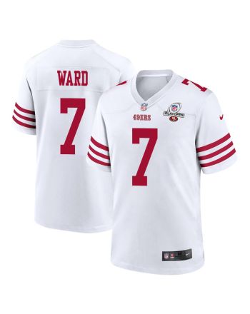 Charvarius Ward 7 San Francisco 49ers 2023 Playoffs Patch Game Men Jersey - White