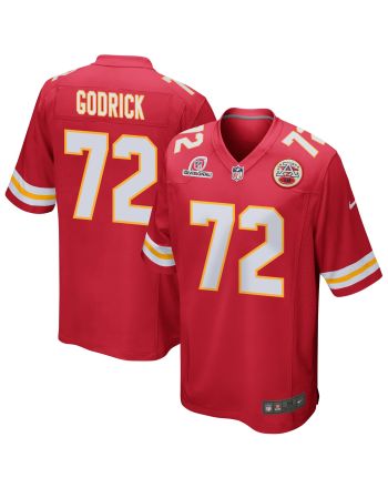 Chukwuebuka Godrick 72 Kansas City Chiefs 2024 Divisional Patch Game Men Jersey - Red