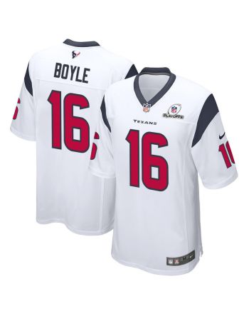 Tim Boyle 16 Houston Texans 2023 Playoffs Patch Game Men Jersey - White