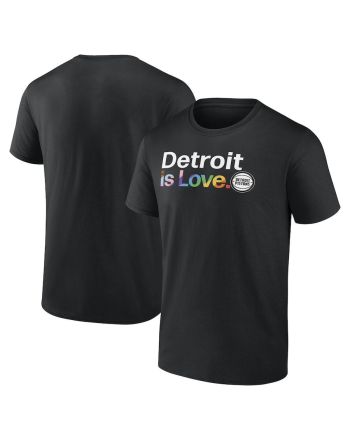 Detroit Pistons Team City Pride Logo Men T-Shirt - Black