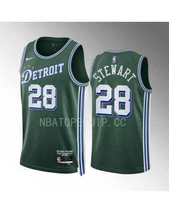 Isaiah Stewart 28 2022-23 Detroit Pistons Green City Edition Jersey Swingman