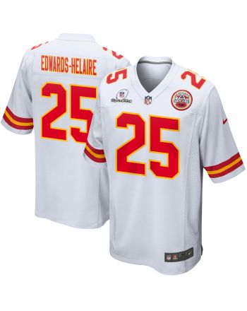 Clyde Edwards-Helaire 25 Kansas City Chiefs 2024 Divisional Patch Game Men Jersey - White