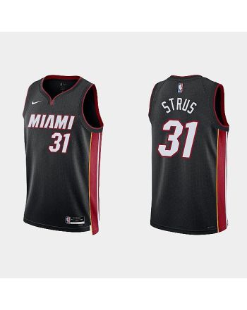 Miami Heat 31 Max Strus 2022-23 Icon Edition Black Men Jersey