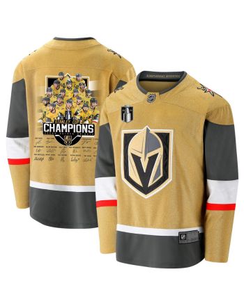 Vegas Golden Knights Players Signatures 2023 Stanley Cup Men Jersey - Yellow