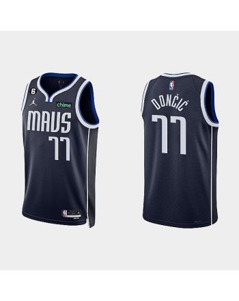 Dallas Mavericks 77 Luka Doncic 2022-23 Statement Edition Navy Men Jersey