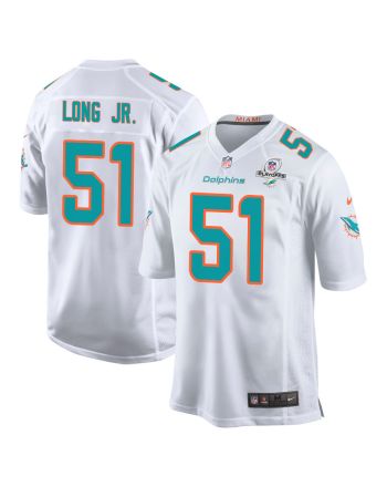 David Long Jr. 51 Miami Dolphins 2023 Playoffs Patch Game Men Jersey - White